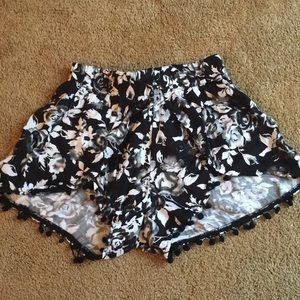 Black and white Floral LF shorts